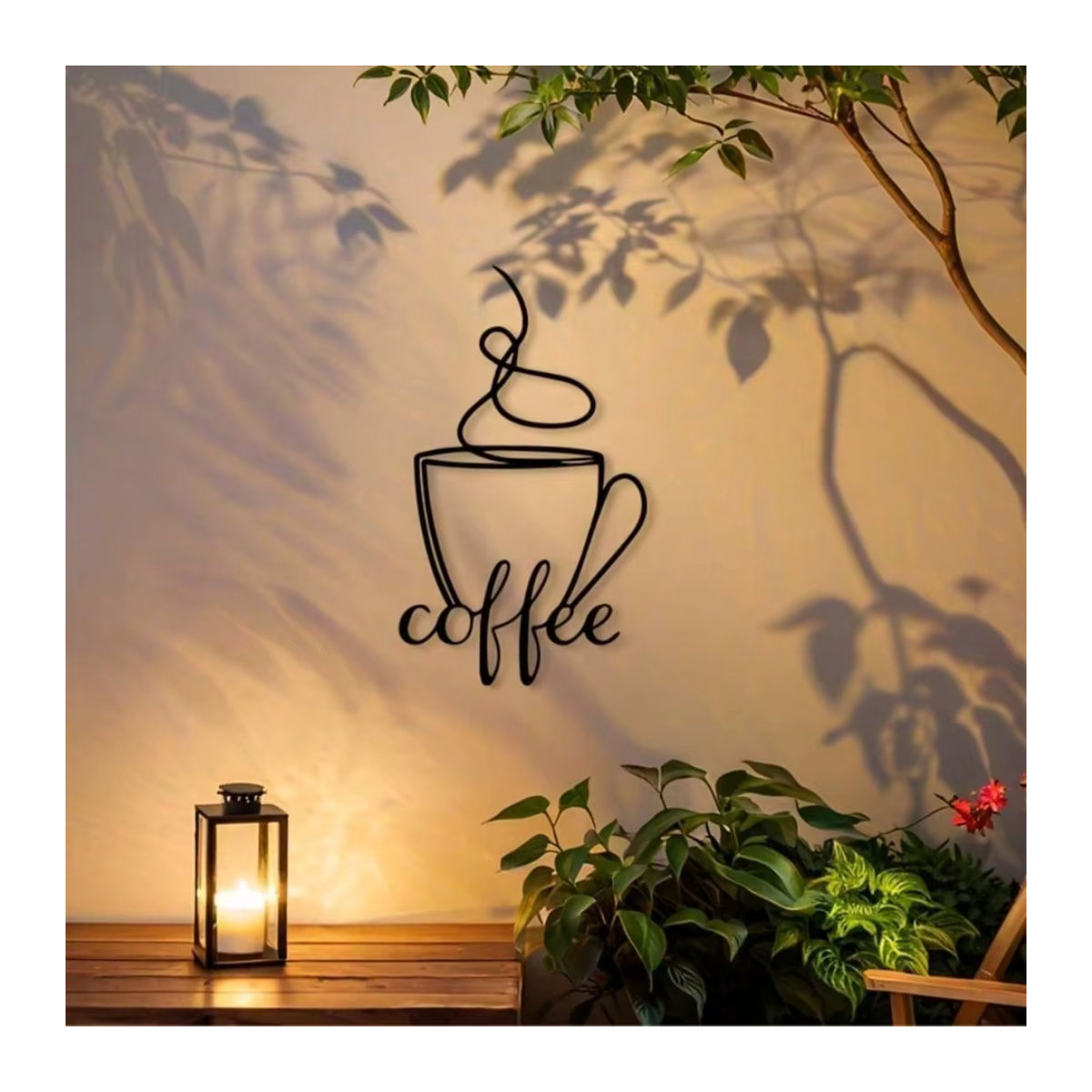 CIFBUY Vintage Metall Kaffeeschild in Schwarz als Wandkunst mit Typografie für die Wandmontage - Bild 2