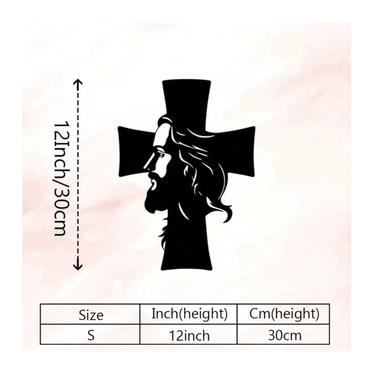 CIFBUY Vintage Metall-Kreuz Wanddekoration mit Dornenkrone in Schwarz - Bild 2