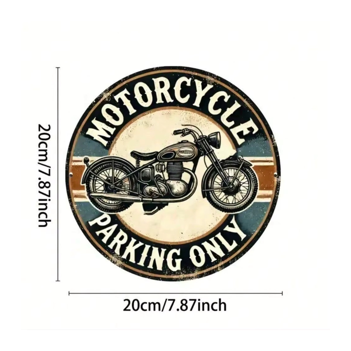 CIFBUY Vintage Metall-Wanddekoration Rund mit Motorrad-Motiv, Durchmesser: 20,32 cm, Mehrfarbig - Bild 2