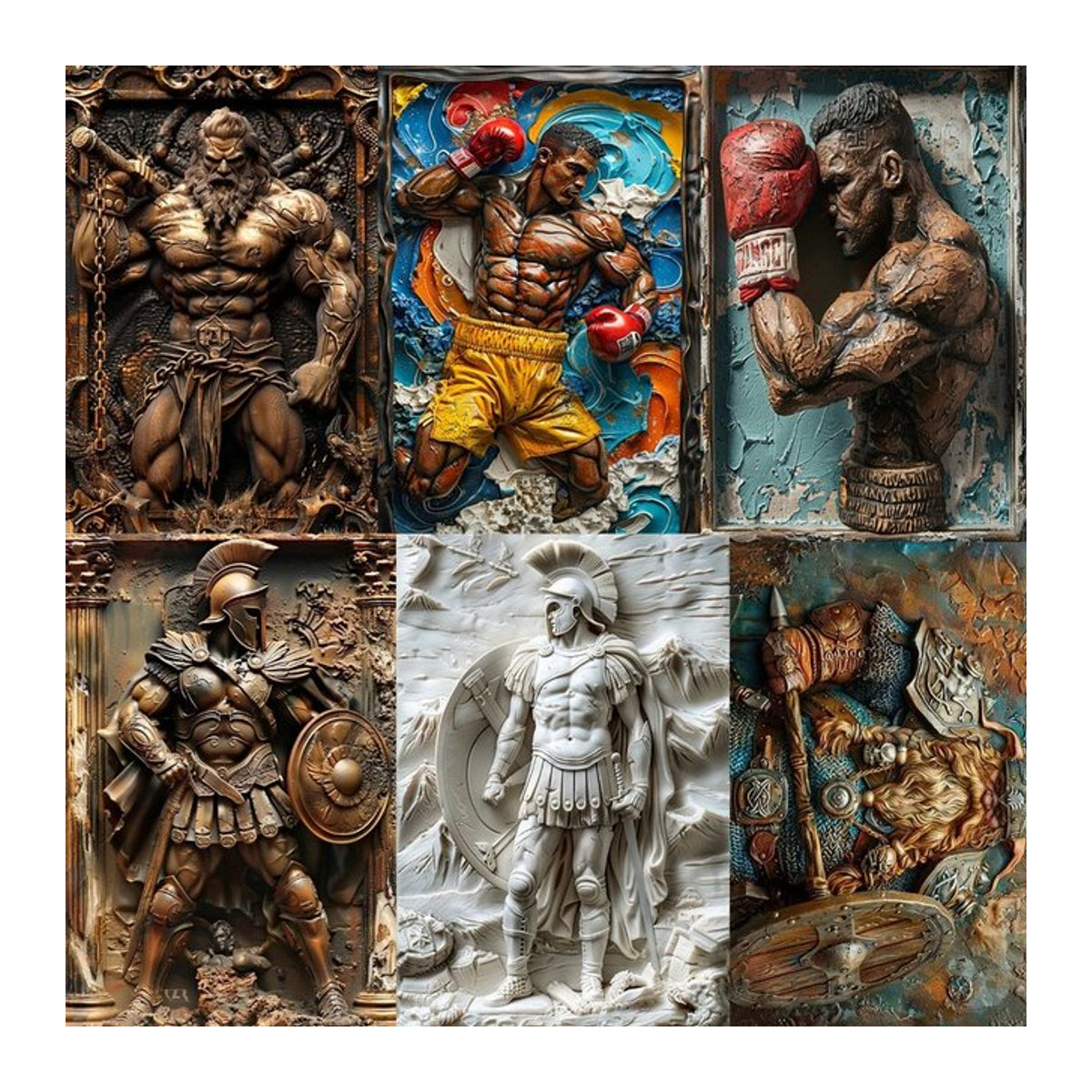 CIFBUY Vintage Metall Wandkunst Plakette Strong Man Porträt für Man Cave und Gym, Rechteckig, Höhe: 20 cm, Breite: 14 cm - Bild 1