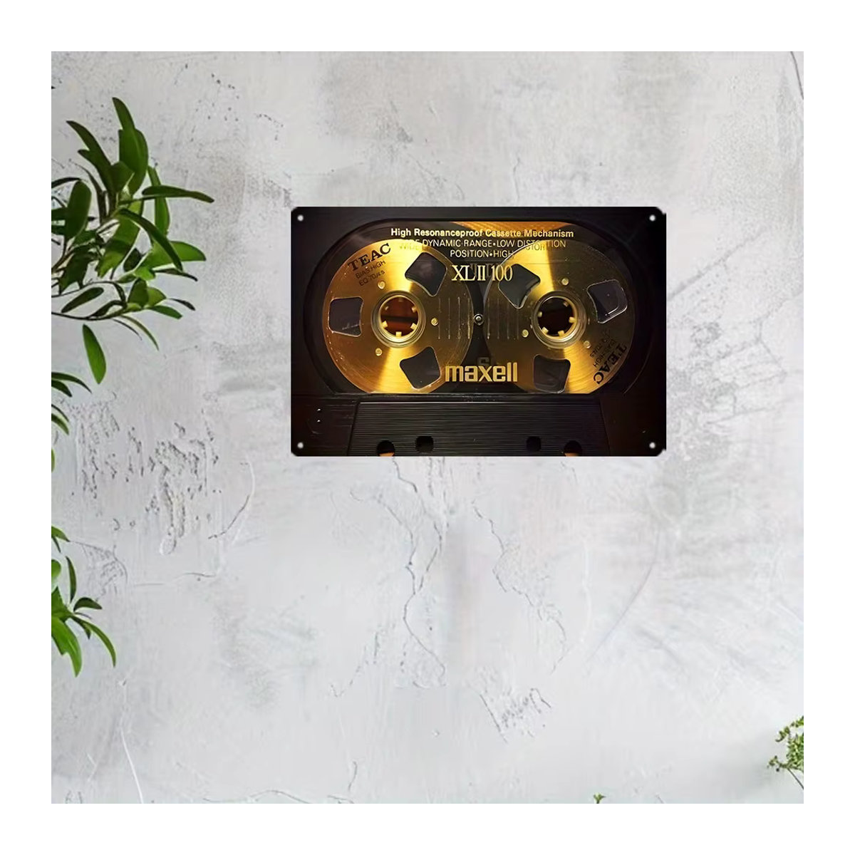 CIFBUY Vintage Metall-Wandschild Kassetten Retro-Dekoration Schwarz Breite: 30,48 cm, Höhe: 30,48 cm - Bild 4