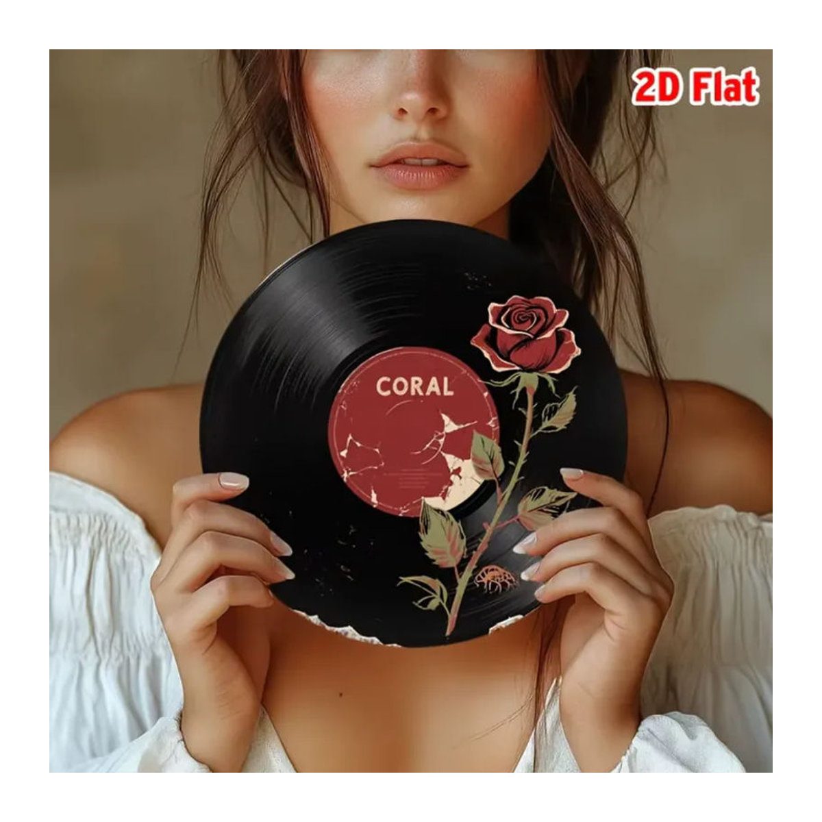 CIFBUY Vintage Metallschild aus Aluminium mit Blumenmuster und roten Rosen in Schwarz, Rot und Grün - Bild 4