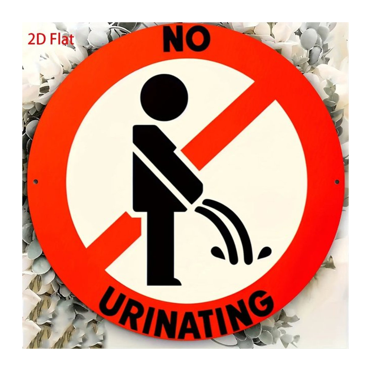 CIFBUY Vintage Metallschild Kein-Urinieren-Symbol für Badezimmer, Büro oder Bar, rot, B: 30,48 cm, H: 20,32 cm - Bild 1