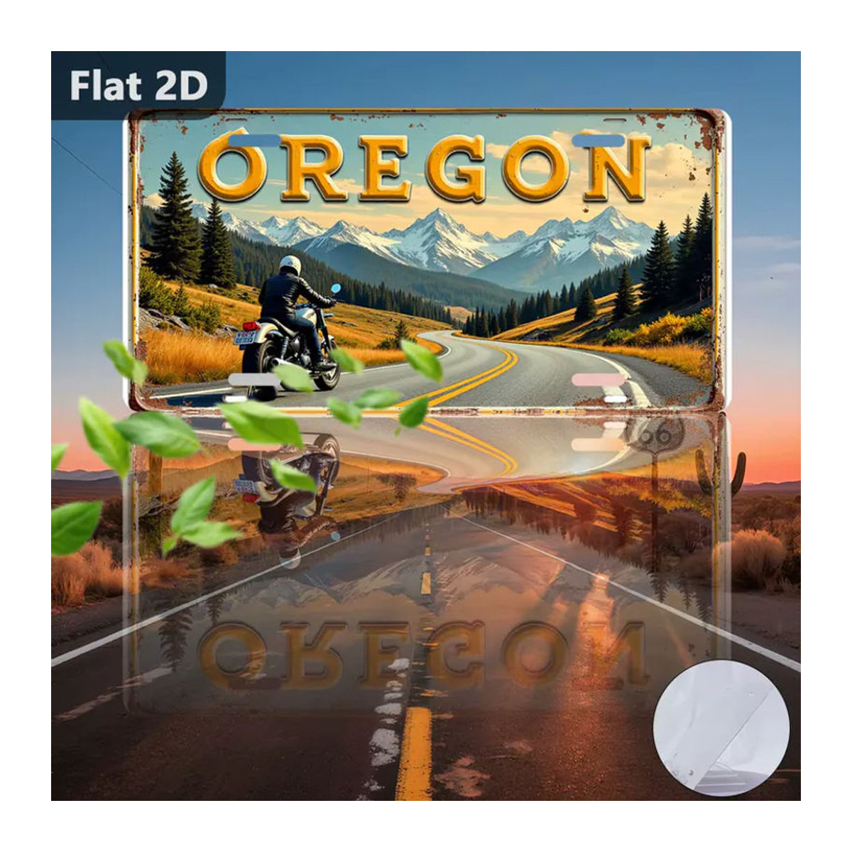 CIFBUY Vintage Metallschild Oregon Motorradroute Wanddekoration mehrfarbig B: 30,48 cm, H: 15 cm - Bild 4