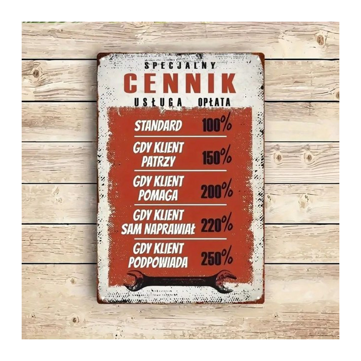 CIFBUY Vintage Metallschild Polnische Retro-Blech-Wandkunst Plakette in Rot, B: 30,48 cm, H: 20,32 cm - Bild 1