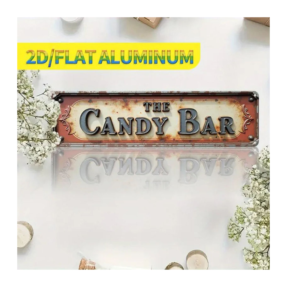 CIFBUY Vintage Metallschild Retro Candy Bar Wandkunst aus Aluminium in Mehrfarbig - Bild 1