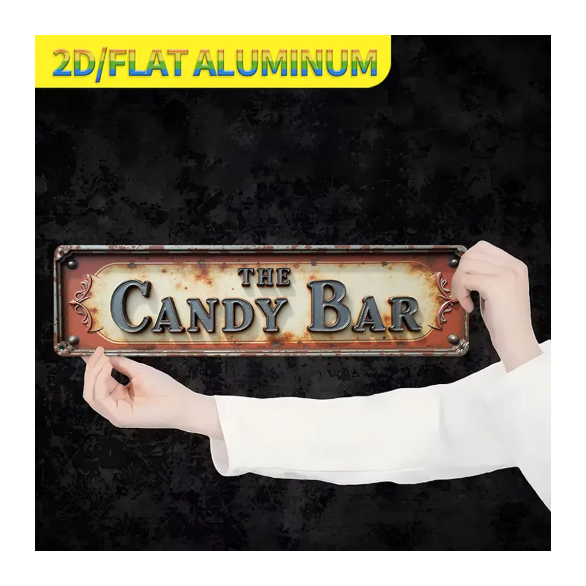 CIFBUY Vintage Metallschild Retro Candy Bar Wandkunst aus Aluminium in Mehrfarbig - Bild 3