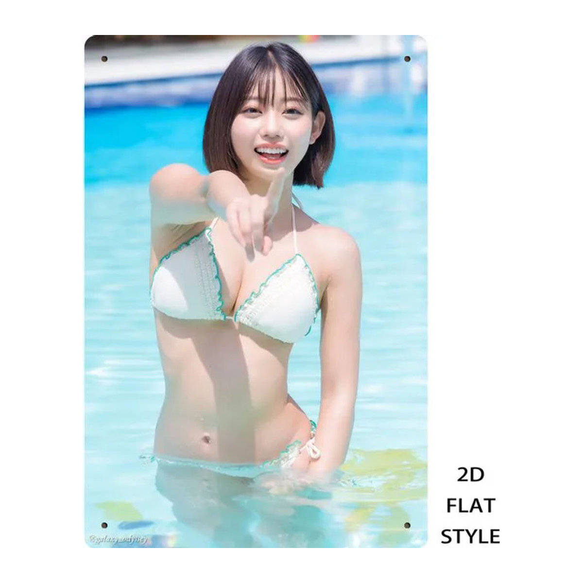 CIFBUY Vintage Retro Poolside Bikini Metall-Wandkunst-Schild, mehrfarbig, B: 20 cm, H: 30,48 cm, T: 30,48 cm - Bild 1