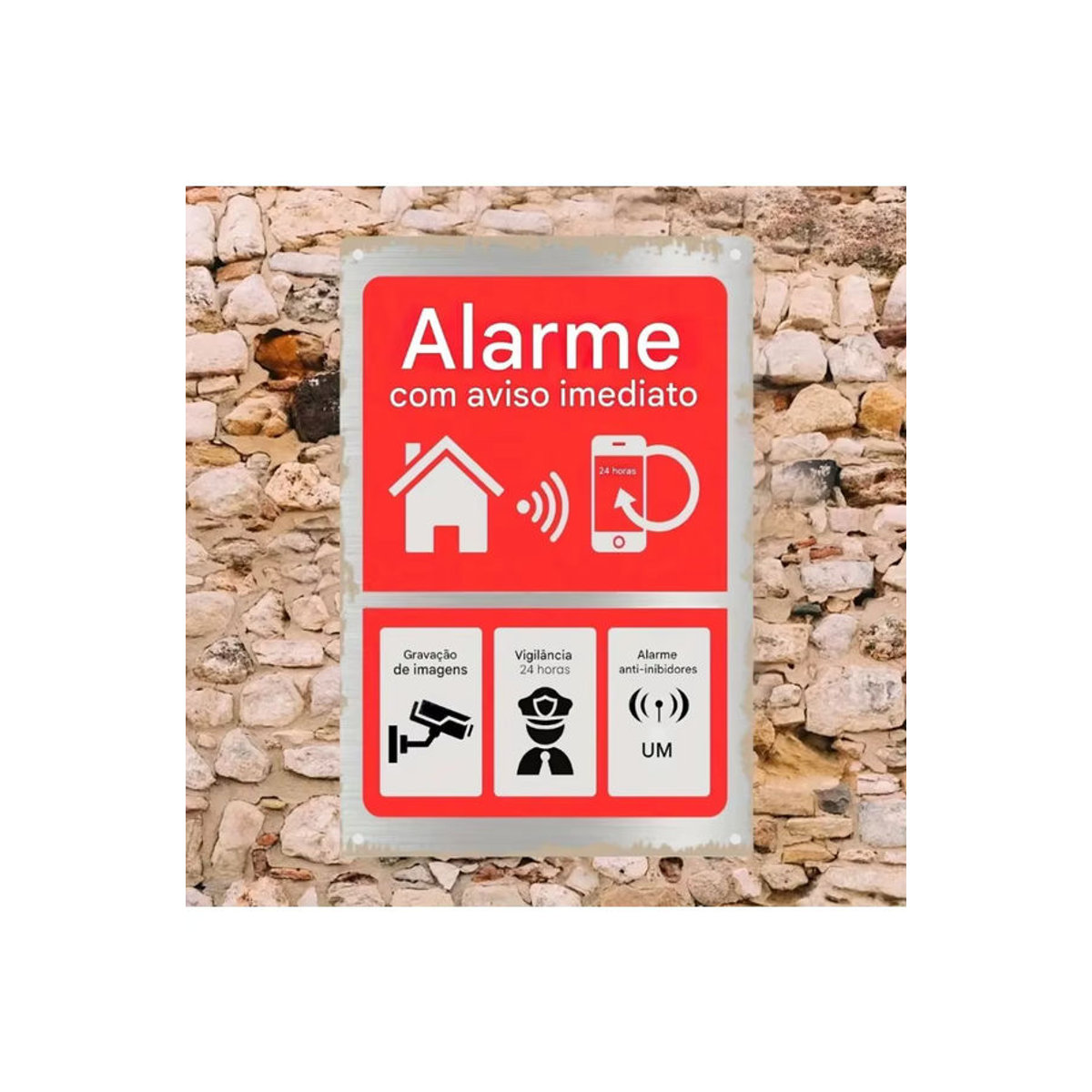 CIFBUY Vintage Sicherheitswarnschild aus Metall in Rot für den Außenbereich, wandmontiert, rechteckig - Bild 2