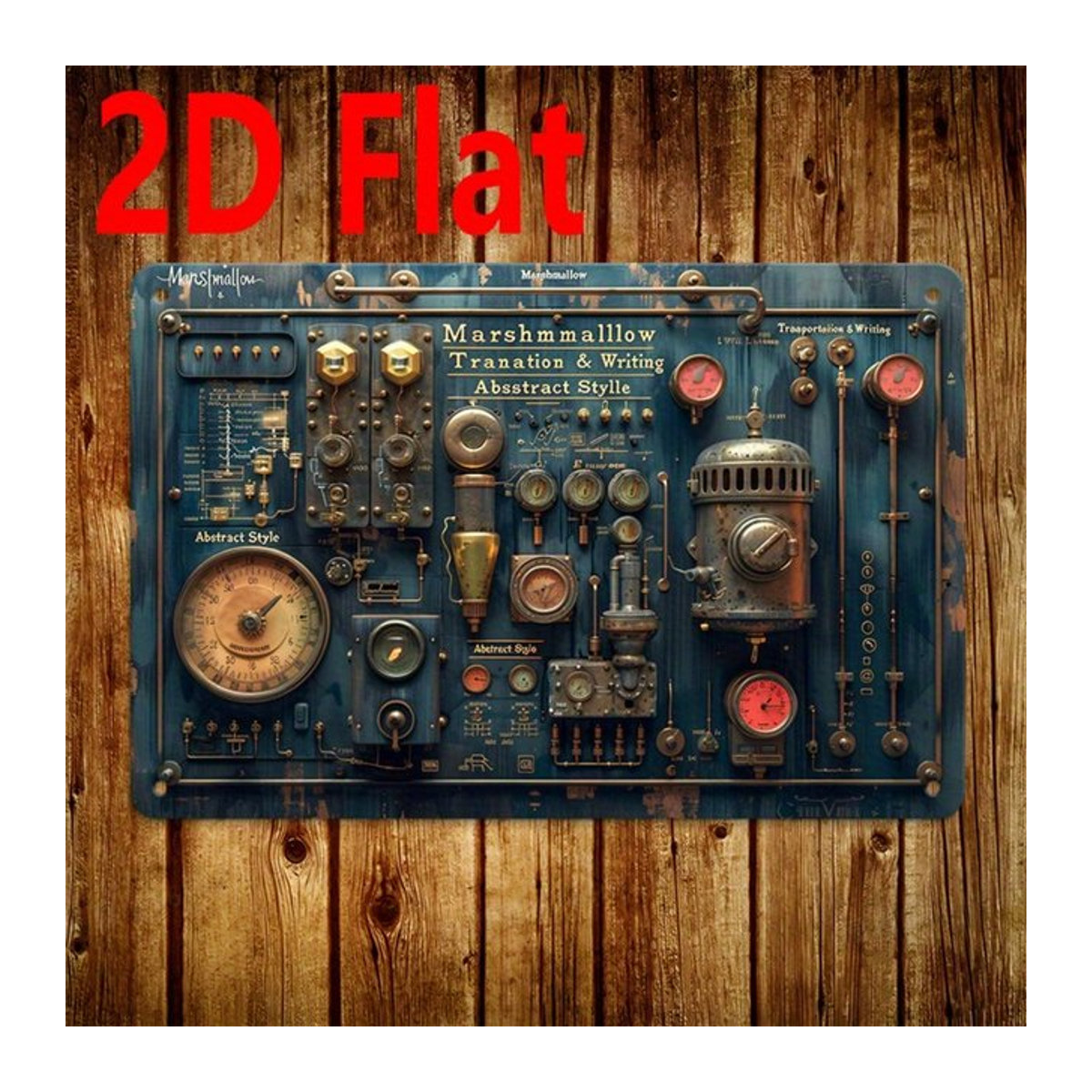 CIFBUY Vintage Steampunk Metall-Wandkunst Blau, Industrielles Zahnrad-Schild für Heim und Büro, B: 20,32 cm x H: 50,8 cm (8x20 Zoll) - Bild 1