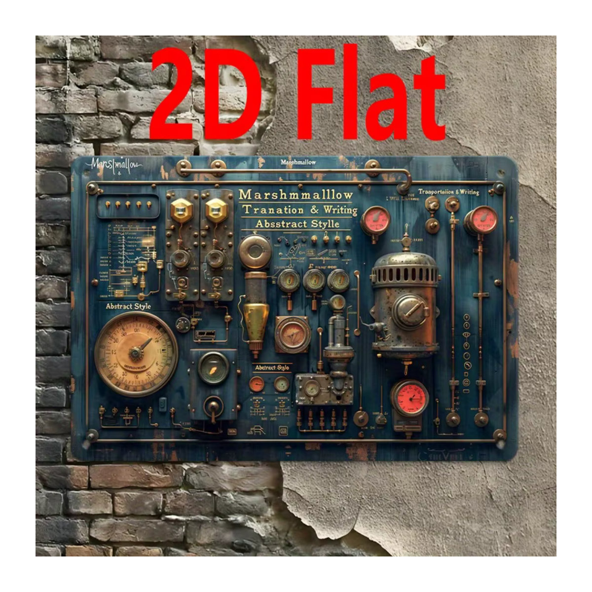 CIFBUY Vintage Steampunk Metall-Wandkunst Blau, Industrielles Zahnrad-Schild für Heim und Büro, B: 20,32 cm x H: 50,8 cm (8x20 Zoll) - Bild 2