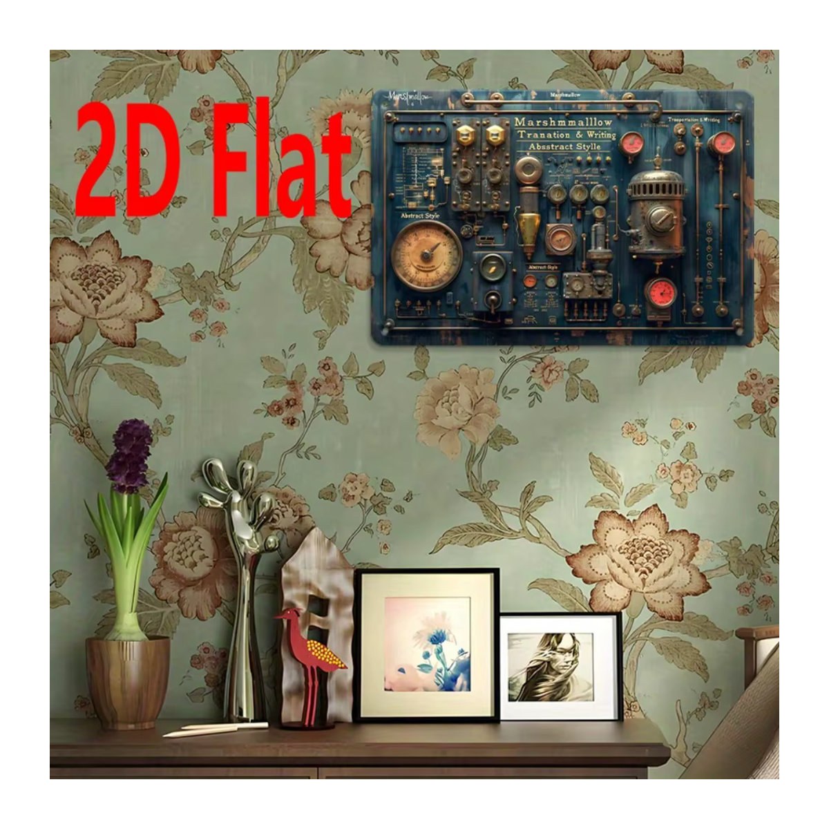 CIFBUY Vintage Steampunk Metall-Wandkunst Blau, Industrielles Zahnrad-Schild für Heim und Büro, B: 20,32 cm x H: 50,8 cm (8x20 Zoll) - Bild 4