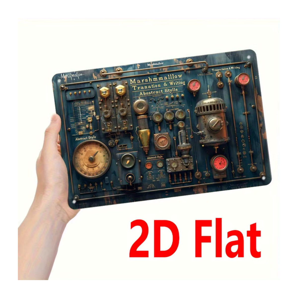 CIFBUY Vintage Steampunk Metall-Wandkunst Blau, Industrielles Zahnrad-Schild für Heim und Büro, B: 20,32 cm x H: 50,8 cm (8x20 Zoll) - Bild 5