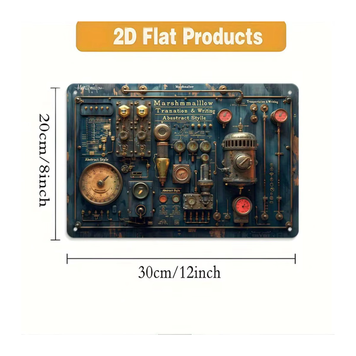 CIFBUY Vintage Steampunk Metall-Wandkunst Blau, Industrielles Zahnrad-Schild für Heim und Büro, B: 20,32 cm x H: 50,8 cm (8x20 Zoll) - Bild 6