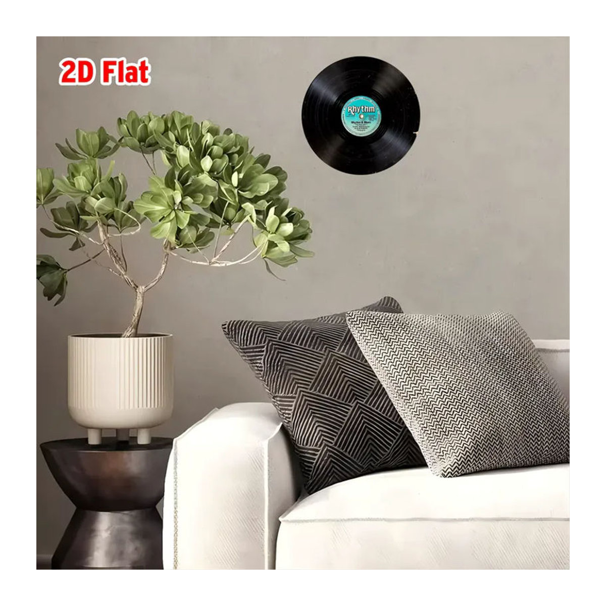 CIFBUY Vintage Vinyl-Schallplatten-Wandkunst in Schwarz, Runde Musikdekoration aus Metall, Durchmesser: 20,32 cm - Bild 5