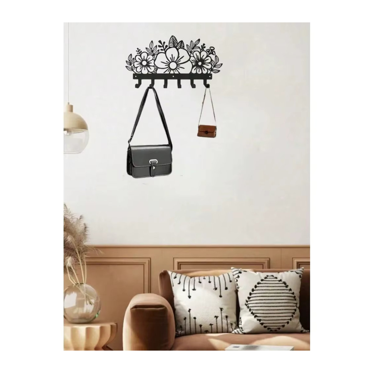 CIFBUY Wand-Pflanzenhaken aus schwarzem Metall für Blumen und Dekoration - Bild 2