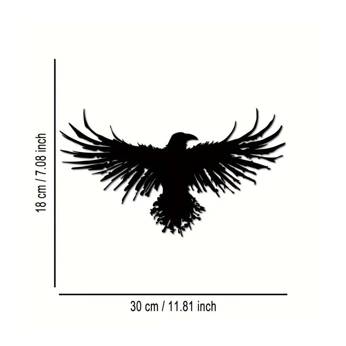 CIFBUY Wanddeko Krähe aus Metall in Schwarz, Ästhetisches Silhouette-Design zur Wandmontage - Bild 2