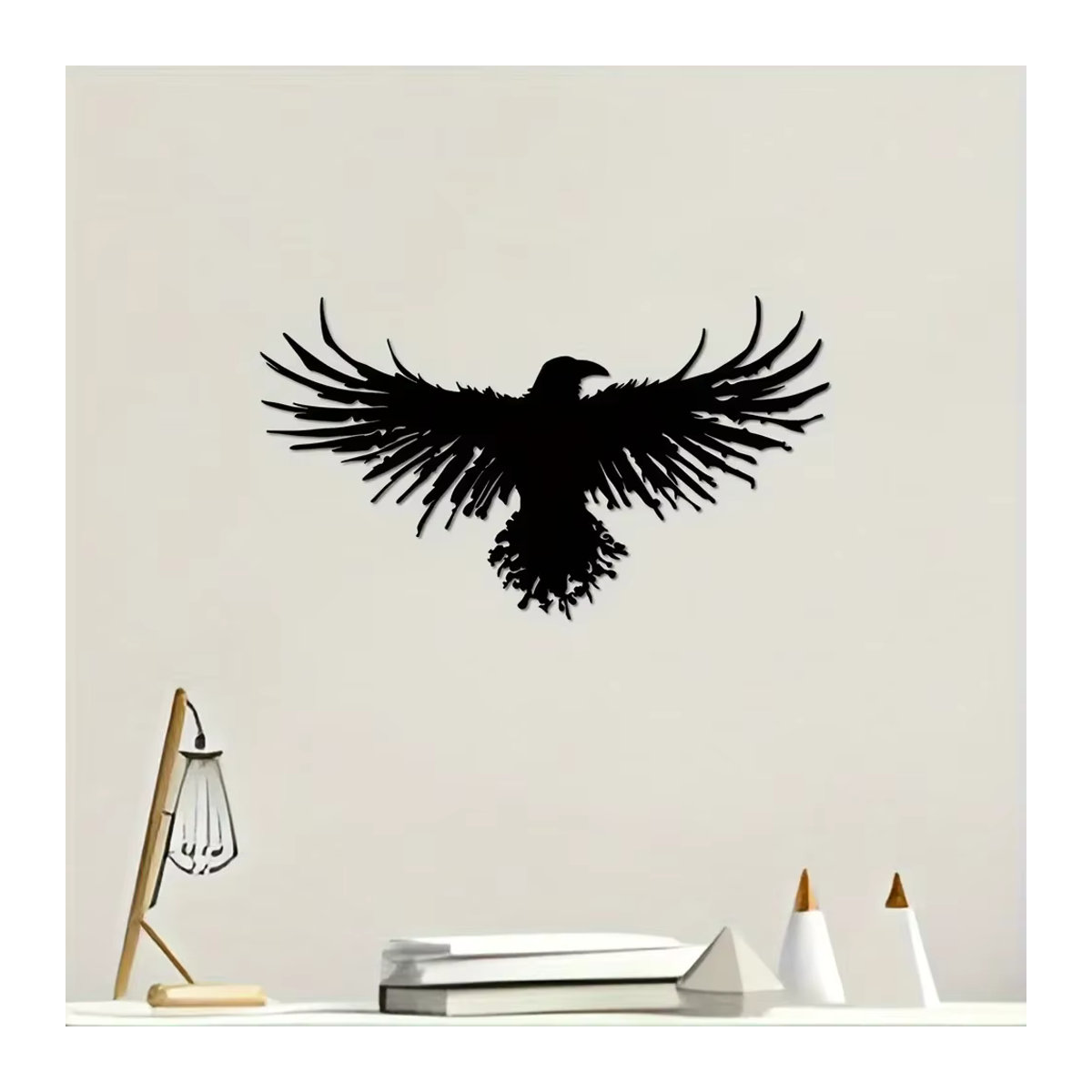 CIFBUY Wanddeko Krähe aus Metall in Schwarz, Ästhetisches Silhouette-Design zur Wandmontage - Bild 3
