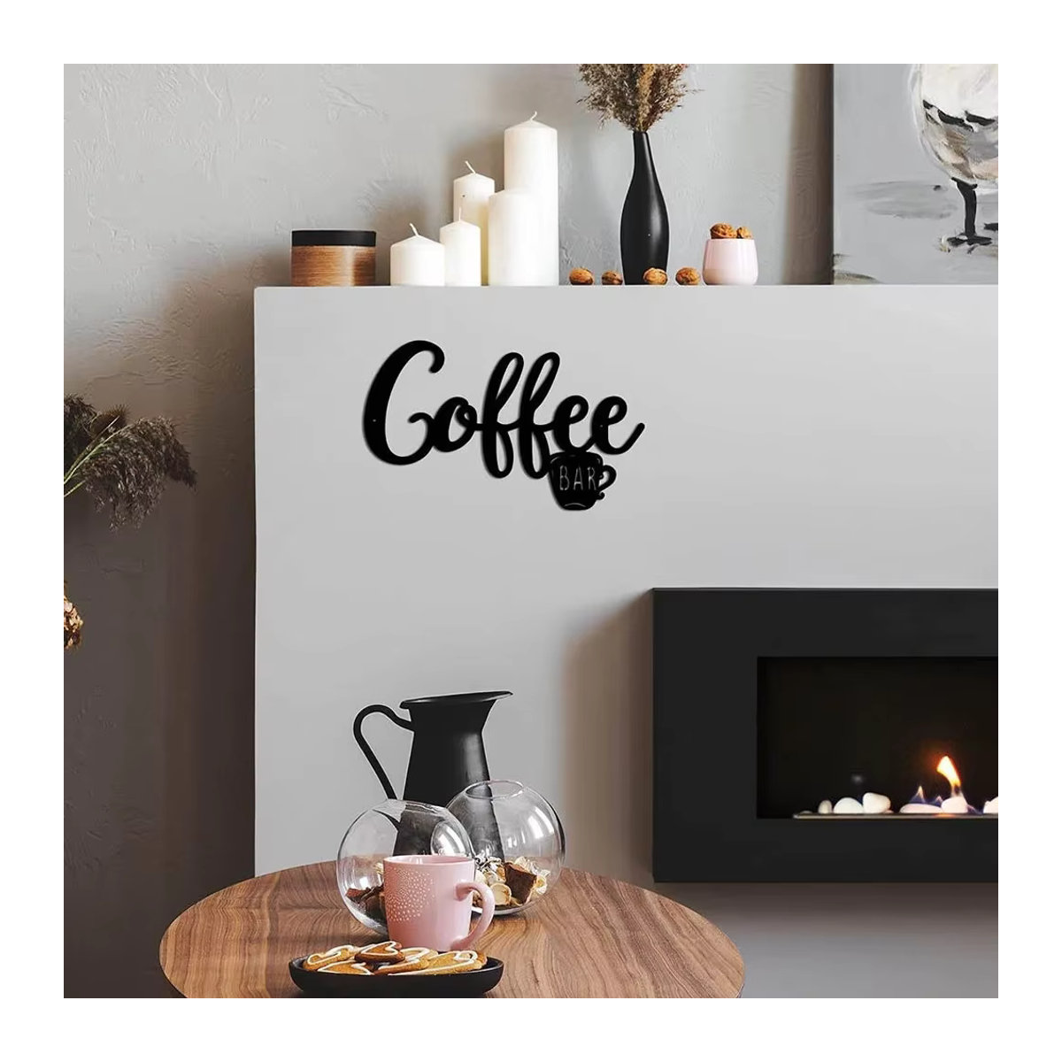 CIFBUY Wanddekoration aus Metall in Schwarz als hängendes Wandschild für deine Kaffeebar - Bild 4
