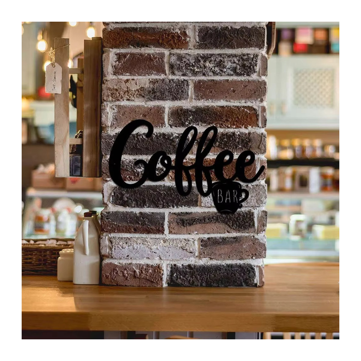 CIFBUY Wanddekoration aus Metall in Schwarz als hängendes Wandschild für deine Kaffeebar - Bild 5