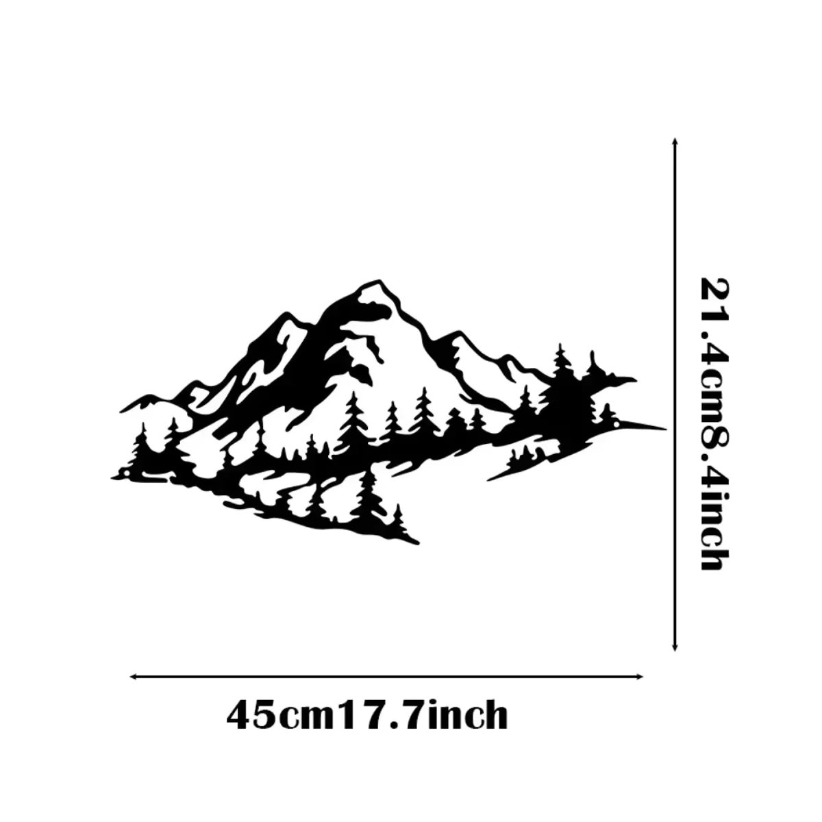 CIFBUY Wanddekoration aus Metall in Schwarz als minimalistische Mountain-View Wandkunst für Innen- und Außenbereiche - Bild 2