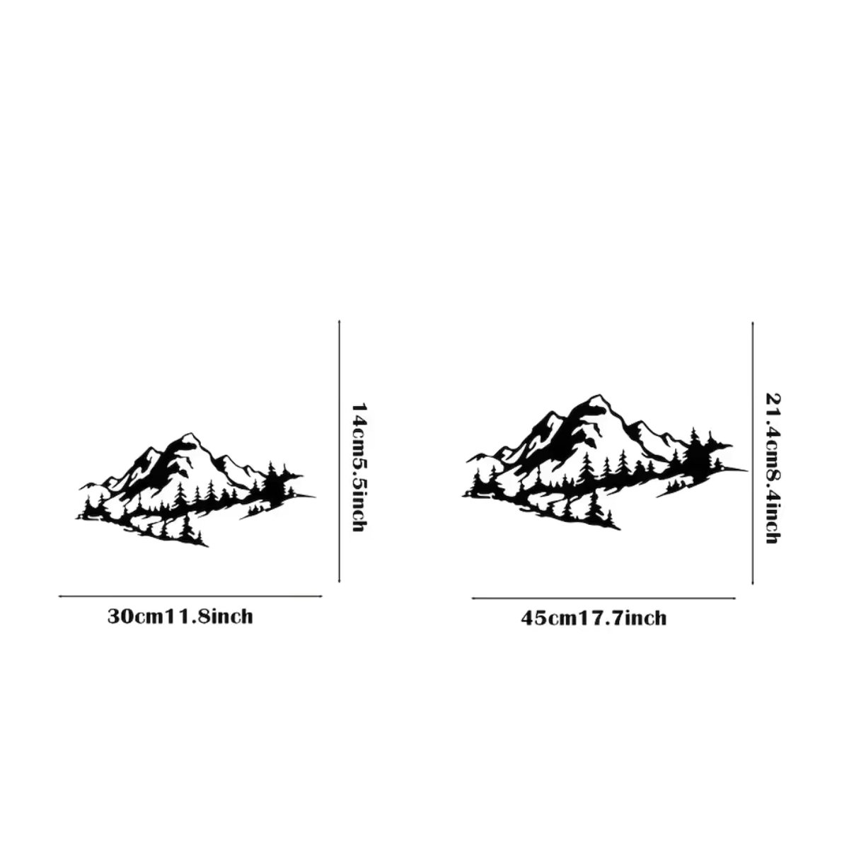 CIFBUY Wanddekoration aus Metall in Schwarz als minimalistische Mountain-View Wandkunst für Innen- und Außenbereiche - Bild 4