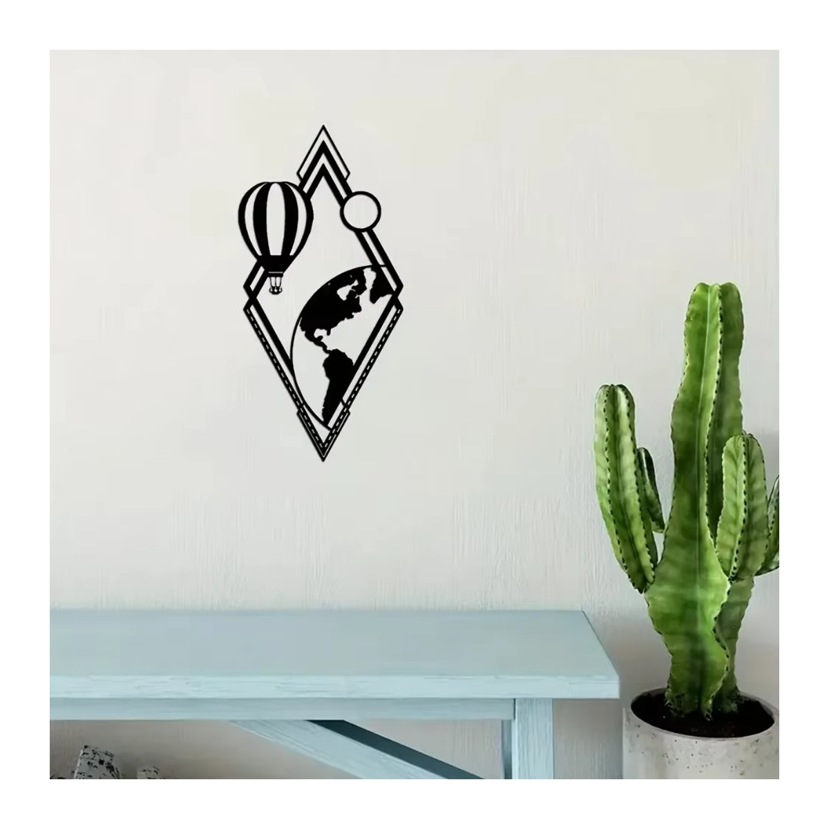 CIFBUY Wanddekoration aus Metall in Schwarz mit Luftballons und Globen als moderne abstrakte Kunst für Halloween im Innen- und Außenbereich - Bild 4