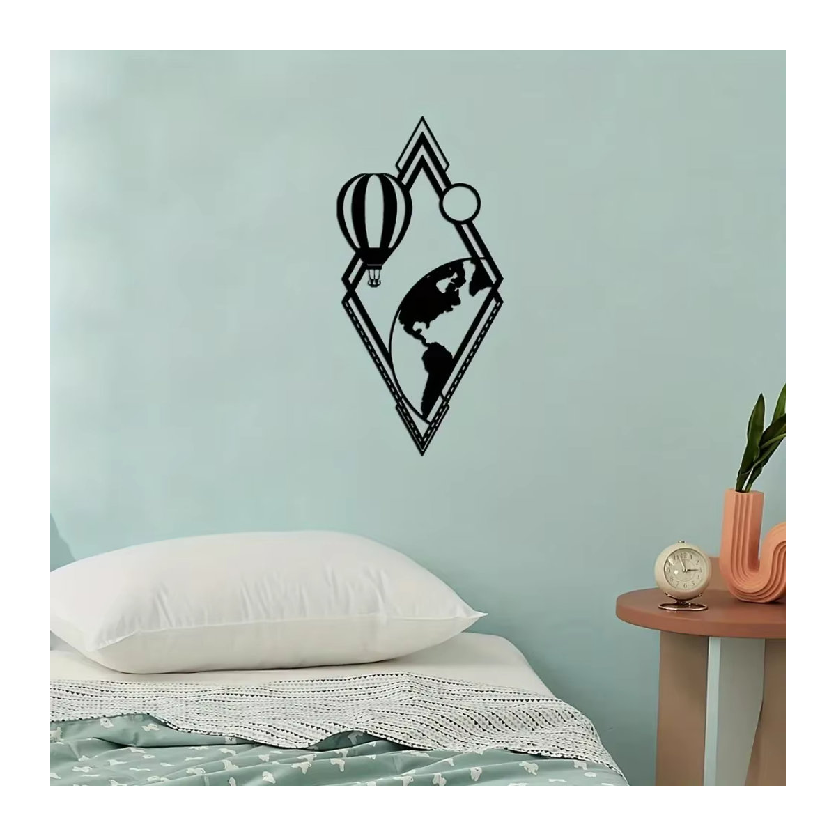 CIFBUY Wanddekoration aus Metall in Schwarz mit Luftballons und Globen als moderne abstrakte Kunst für Halloween im Innen- und Außenbereich - Bild 5