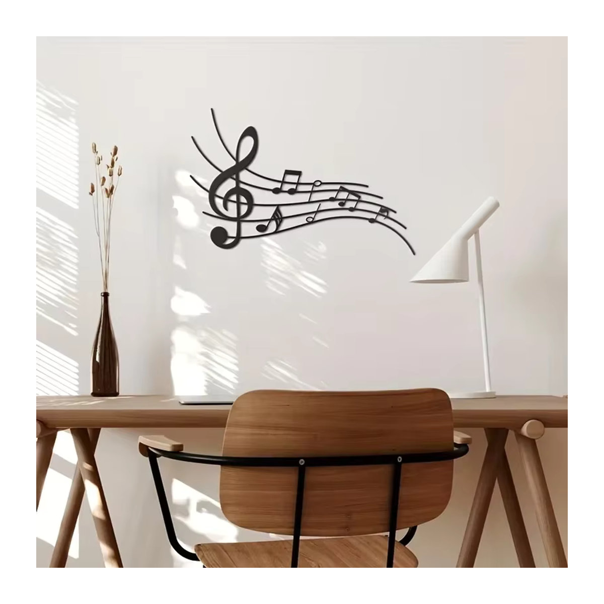 CIFBUY Wanddekoration aus Metall mit Musiknoten in Schwarz, moderne hängende Dekoration für dein Zuhause oder Studio - Bild 4