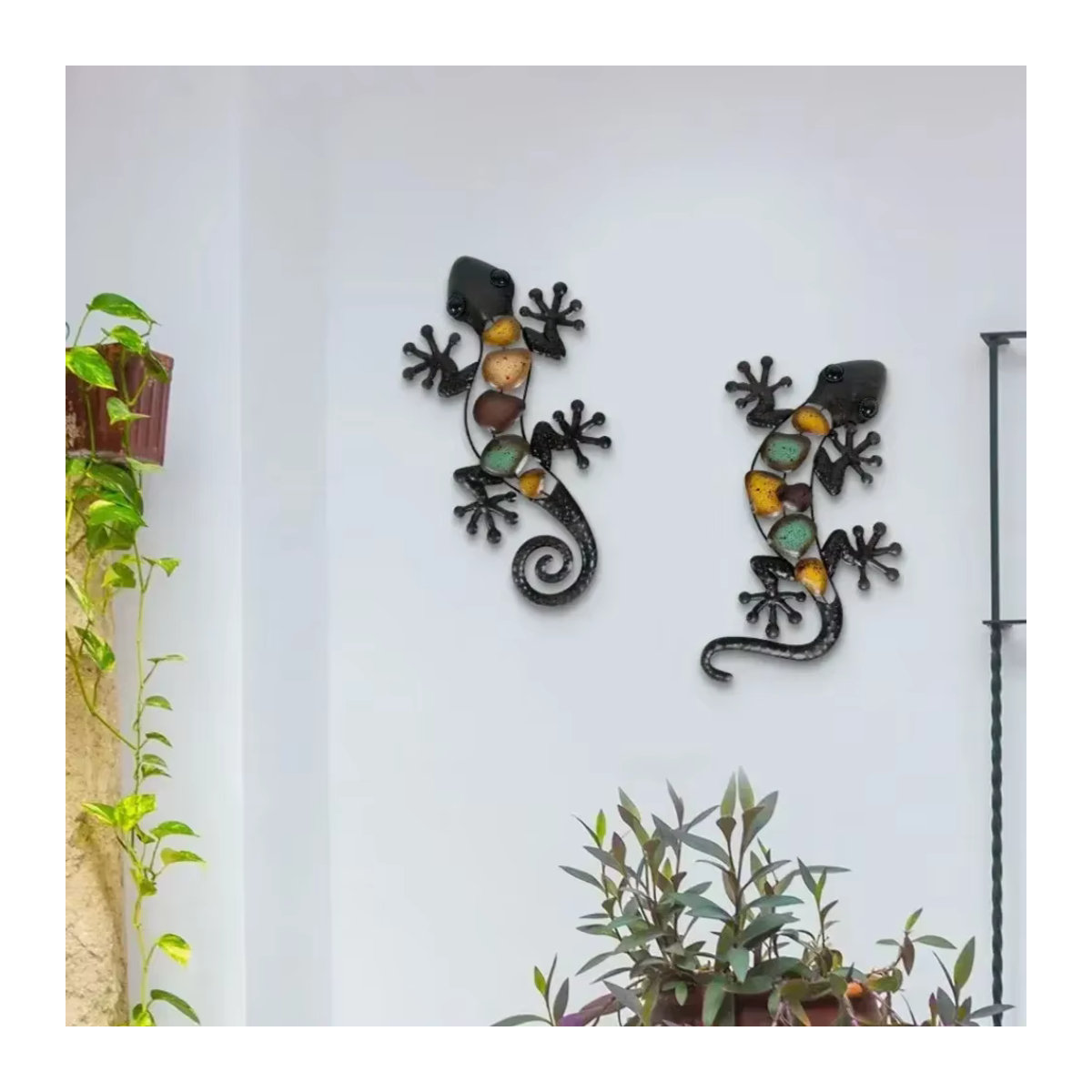 CIFBUY Wanddekoration Gecko aus Metall in Schwarz im Industrial Design - Bild 3