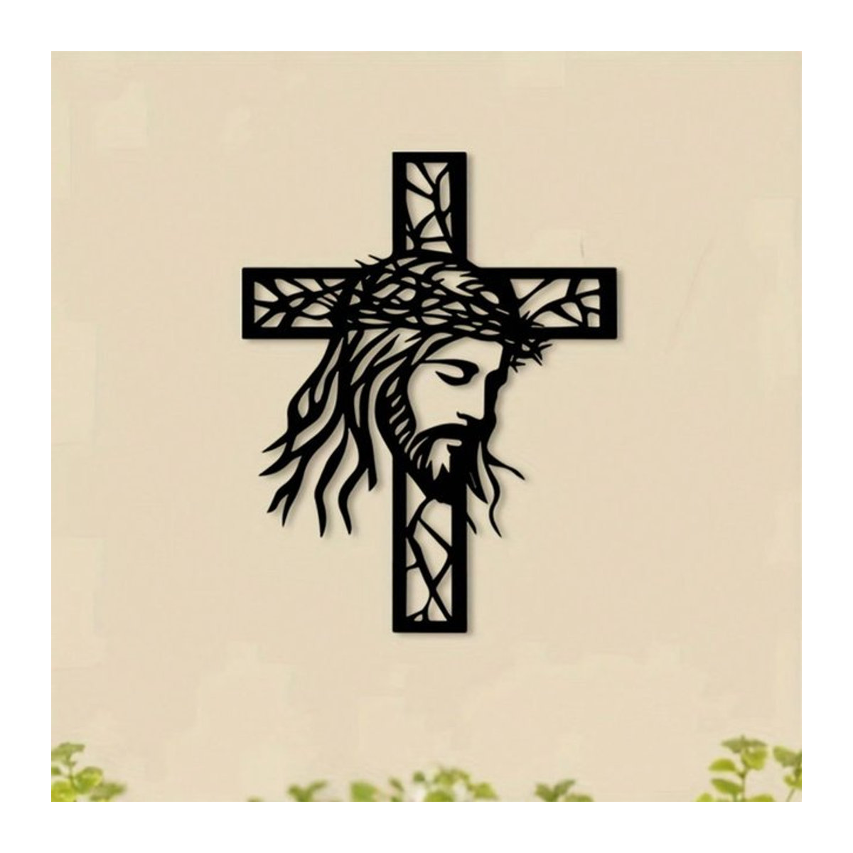 CIFBUY Wanddekoration Jesus-Kreuz aus Metall in Schwarz für den Gebetsraum oder Heim-Altar - Bild 1