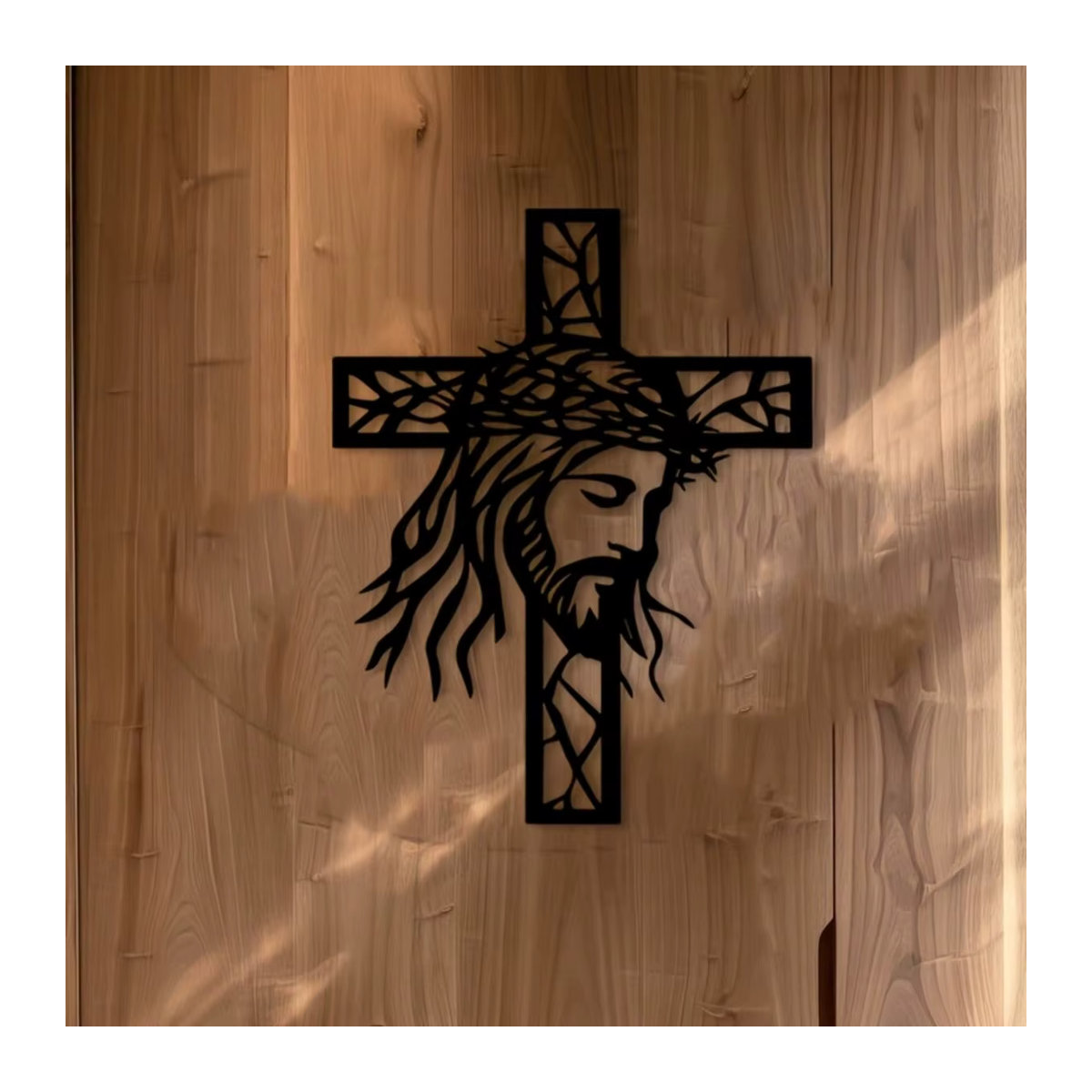 CIFBUY Wanddekoration Jesus-Kreuz aus Metall in Schwarz für den Gebetsraum oder Heim-Altar - Bild 2