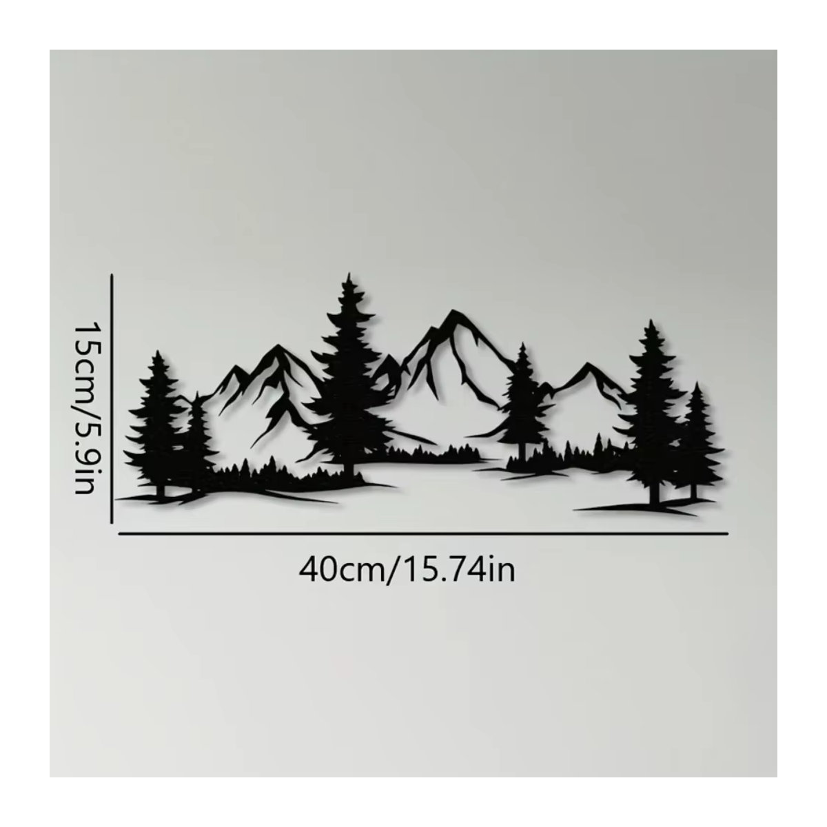 CIFBUY Wandkunst aus Metall in Schwarz mit Wald- und Bergdesign im Landhausstil für Kinderzimmer - Bild 2