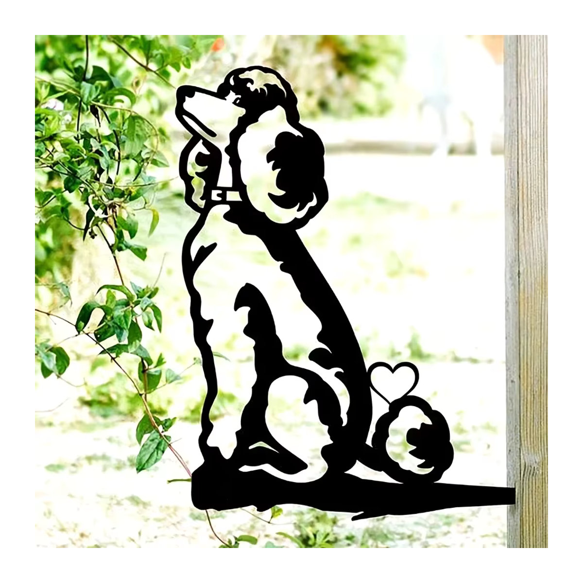 CIFBUY Wandkunst aus Metall mit Hunde-Silhouette in Schwarz als moderne Wanddekoration - Bild 3