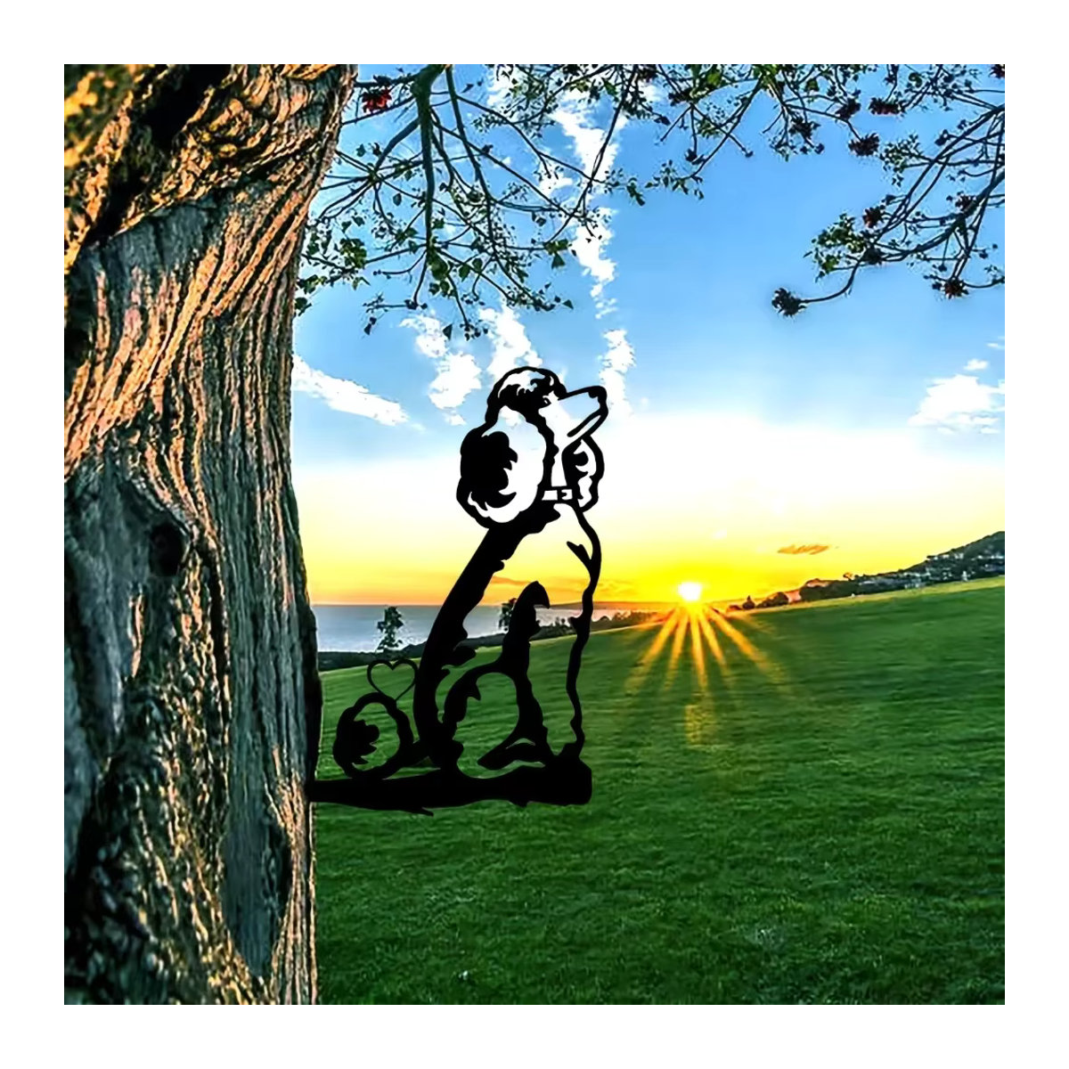 CIFBUY Wandkunst aus Metall mit Hunde-Silhouette in Schwarz als moderne Wanddekoration - Bild 6