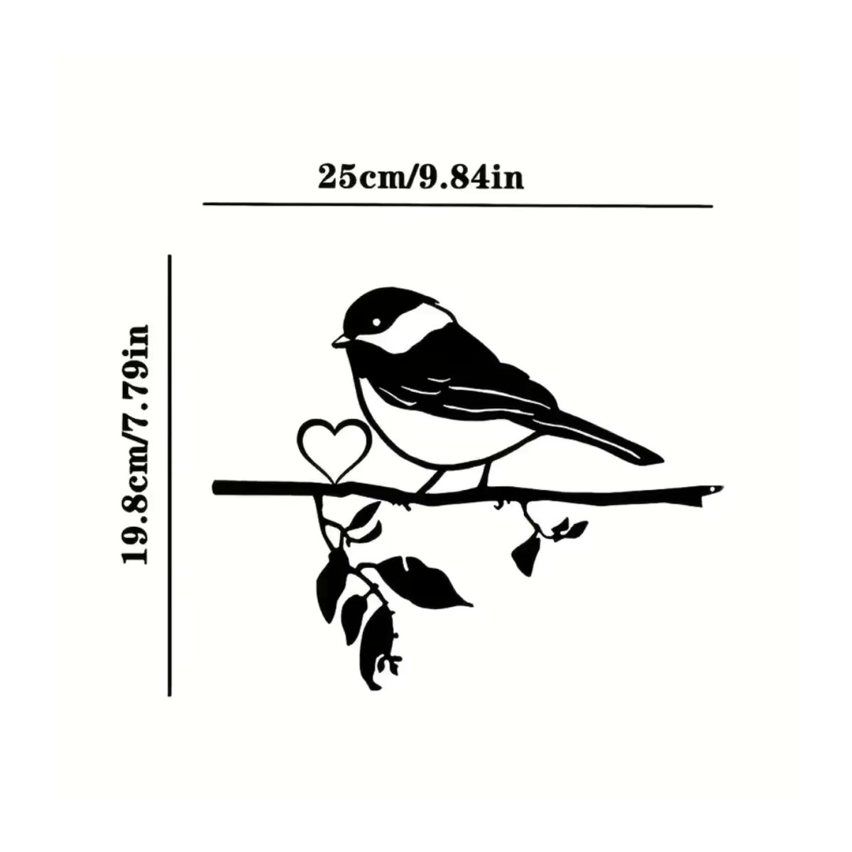 CIFBUY Wandkunst aus Metall Vogel auf Zweig Silhouette in Schwarz - Bild 2