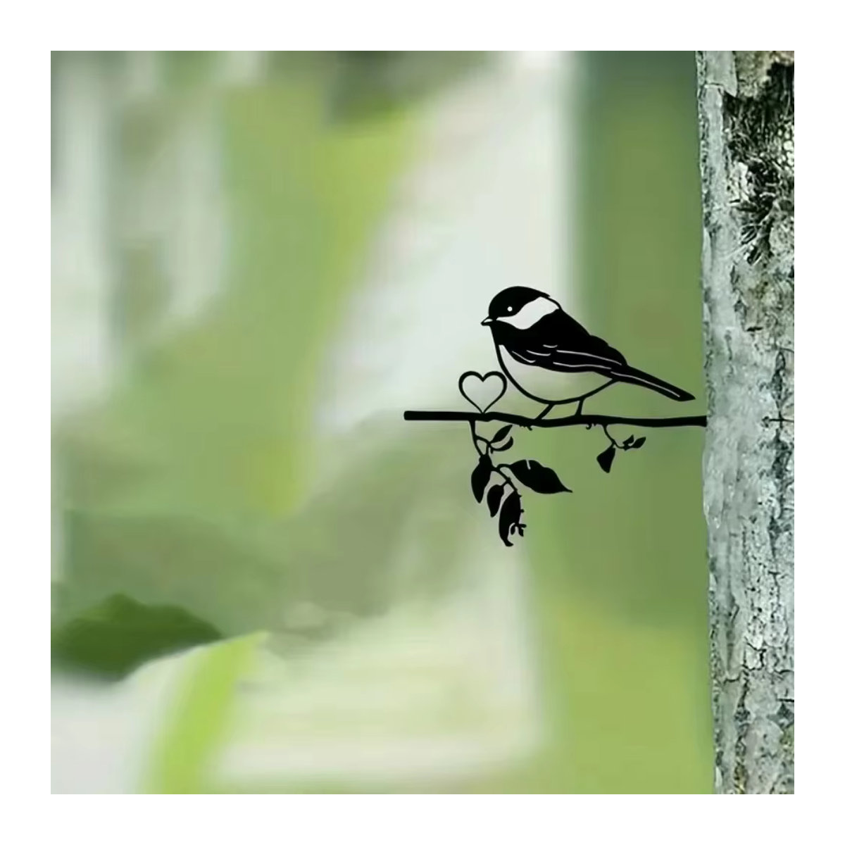 CIFBUY Wandkunst aus Metall Vogel auf Zweig Silhouette in Schwarz - Bild 4