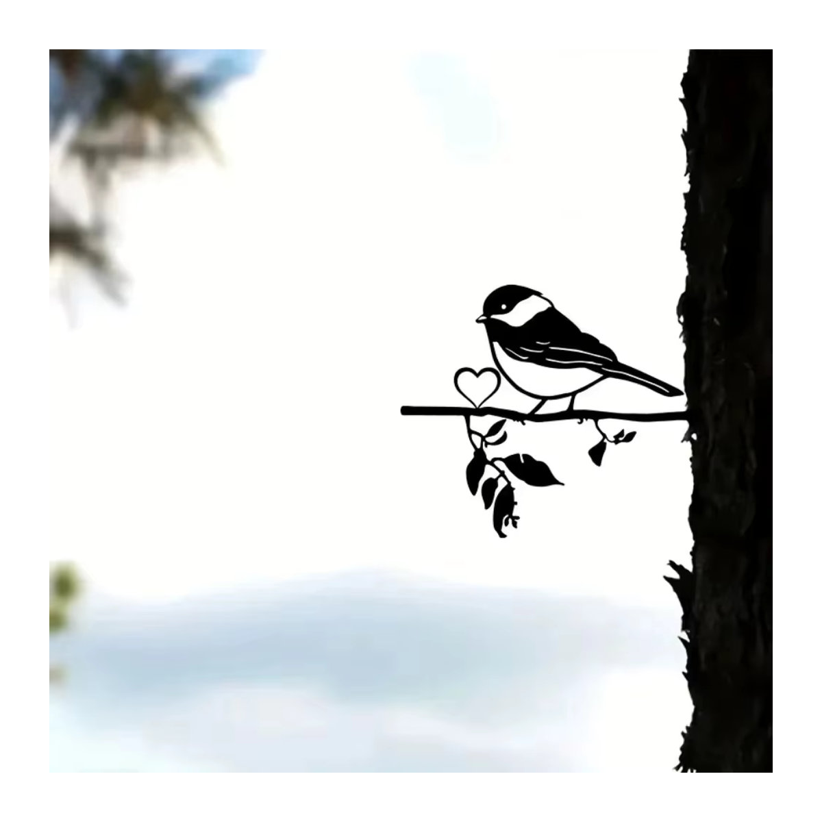 CIFBUY Wandkunst aus Metall Vogel auf Zweig Silhouette in Schwarz - Bild 6