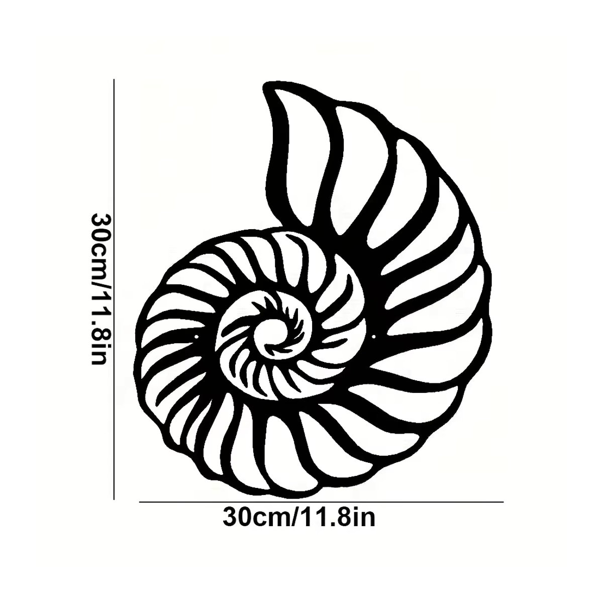 CIFBUY Wandkunst Nautilus-Muschel aus Metall in Schwarz für maritime Dekoration - Bild 2