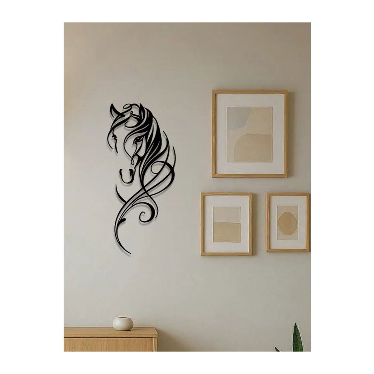 CIFBUY Wandkunst Pferd aus Metall in Schwarz – Abstrakte Metallskulptur im Industrial Design für deine Dekoration - Bild 5