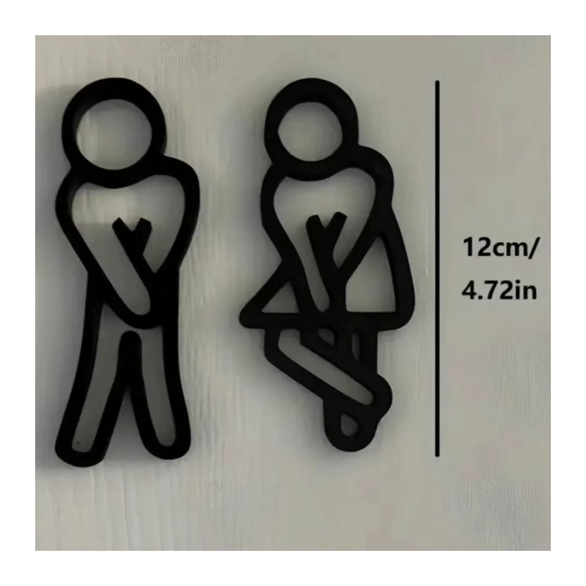 CIFBUY WC-Schilder aus Holz in Schwarz, 2D Flache Toilettenbeschilderung für die Gästetoilette, Durchmesser: 12 cm - Bild 3