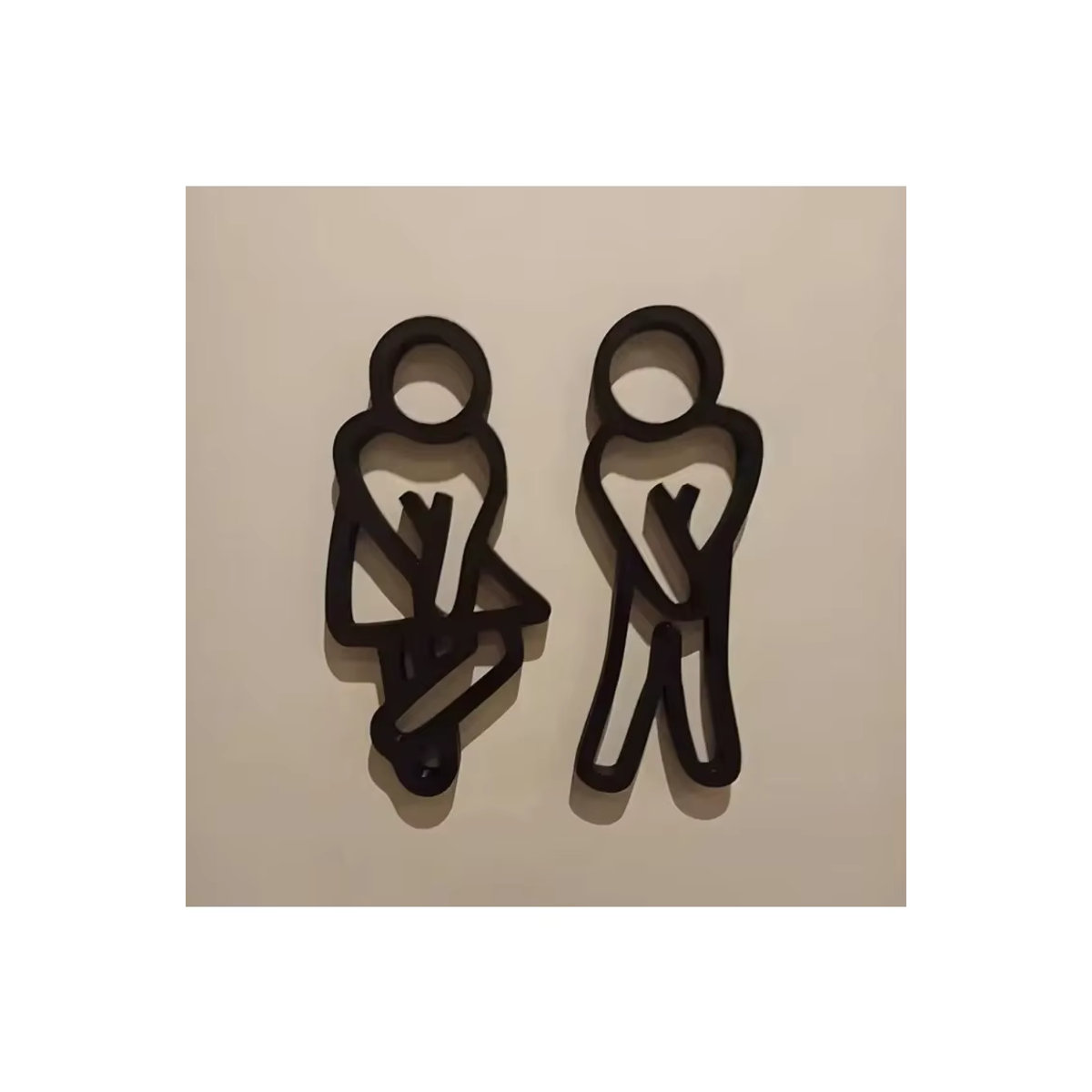 CIFBUY WC-Schilder aus Holz in Schwarz, 2D Flache Toilettenbeschilderung für die Gästetoilette, Durchmesser: 12 cm - Bild 4