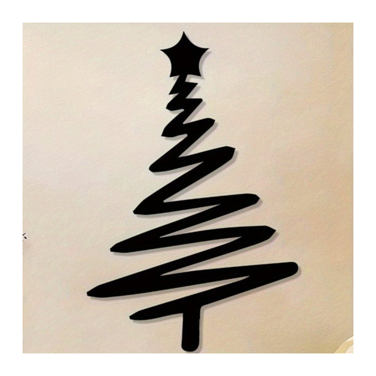 CIFBUY Weihnachtsbaum-Wandskulptur aus Metall im Vintage-Stil, schwarz lackiertes Wanddekor für Weihnachten und Halloween - Bild 1