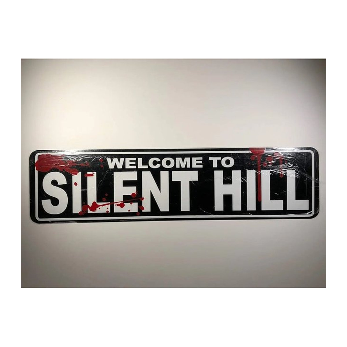 CIFBUY Welcome to Silent Hill Retro Bloody Blechschild – Vintage Horror Wanddekoration aus Metall in Schwarz, B: 40 cm, H: 40 cm, T: 1 cm - Bild 1