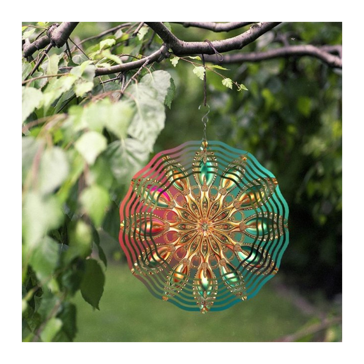 CIFBUY Windspiel aus Metall in Mehrfarbig, Geometrisches Design, Höhe: 25,4 cm - Bild 1