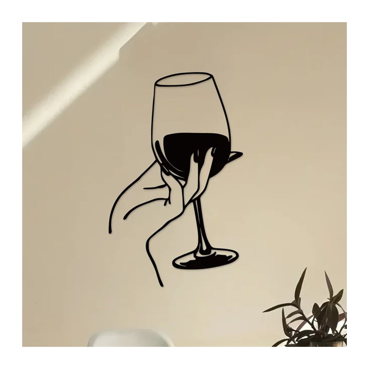 CIFBUY Wine Lover Lady Metall-Wanddekoration in Schwarz für dein Zuhause - Bild 1