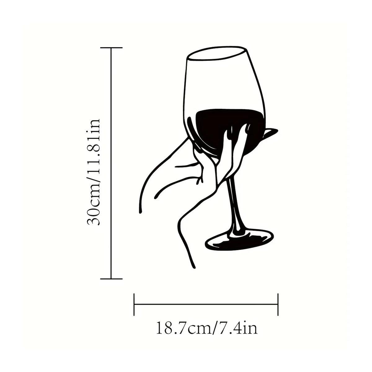 CIFBUY Wine Lover Lady Metall-Wanddekoration in Schwarz für dein Zuhause - Bild 2