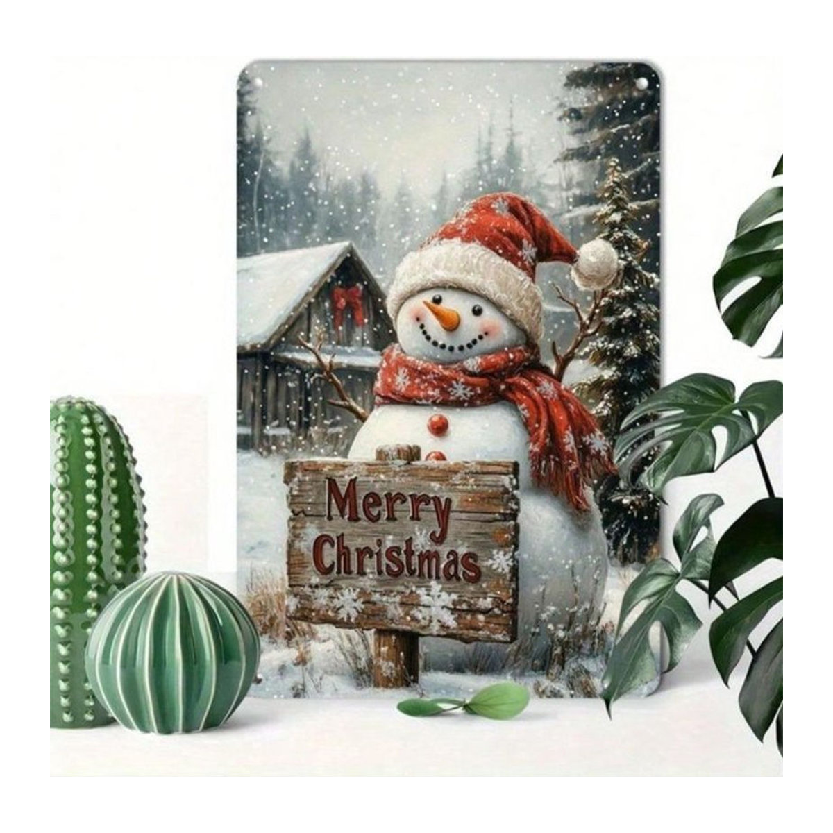 CIFBUY Winter Santa Aluminium Wanddekoration, Mehrfarbiges 2D Metallkunst Poster für Weihnachtsdekoration im Innenraum - Bild 1