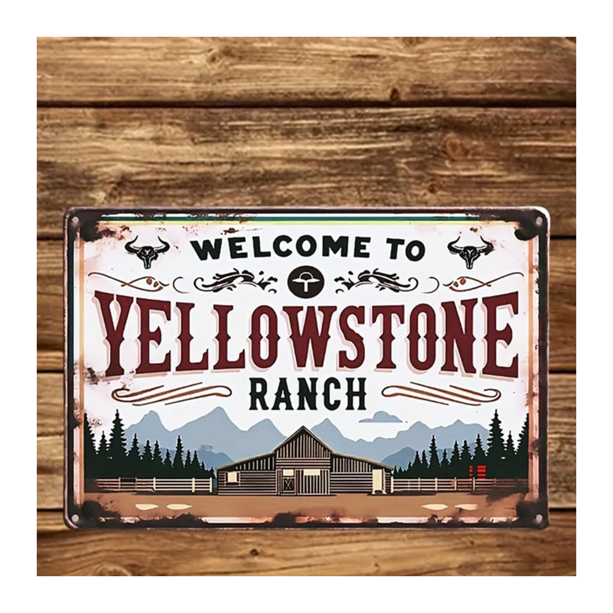 CIFBUY Yellowstone Ranch Humor Vintage Metallblechschild, mehrfarbig, B: 30 cm, H: 20 cm - Bild 1
