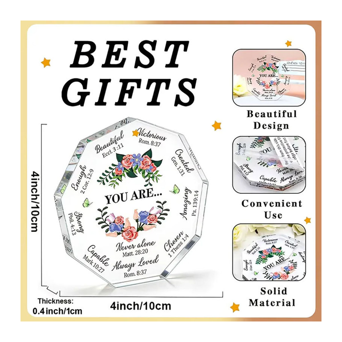 CIFBUY YOU ARE Beautiful Blumen-Schmetterlings-Plakette aus transparentem Glas als florale Tischdekoration - Bild 2